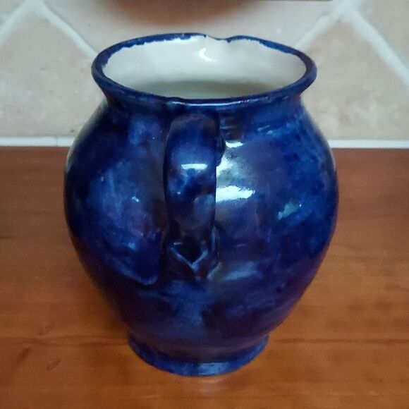Mexican Blue Pottery Pitcher Jug Talavera Amora signed Vintage - Picture 6 of 16